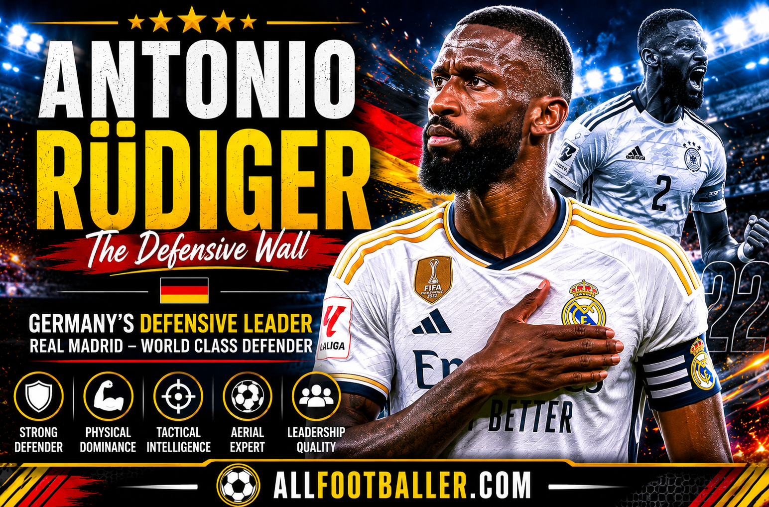 Antonio Rudiger Profile: Age, Height, Wife, Girlfriend, Family, Career Stats, Net Worth, FIFA World Cup 2026 & Biography