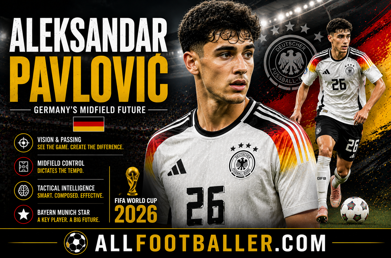 Aleksandar Pavlovic Profile: Age, Height, Wife, Girlfriend, Family, Career Stats, Net Worth, FIFA World Cup 2026 & Biography
