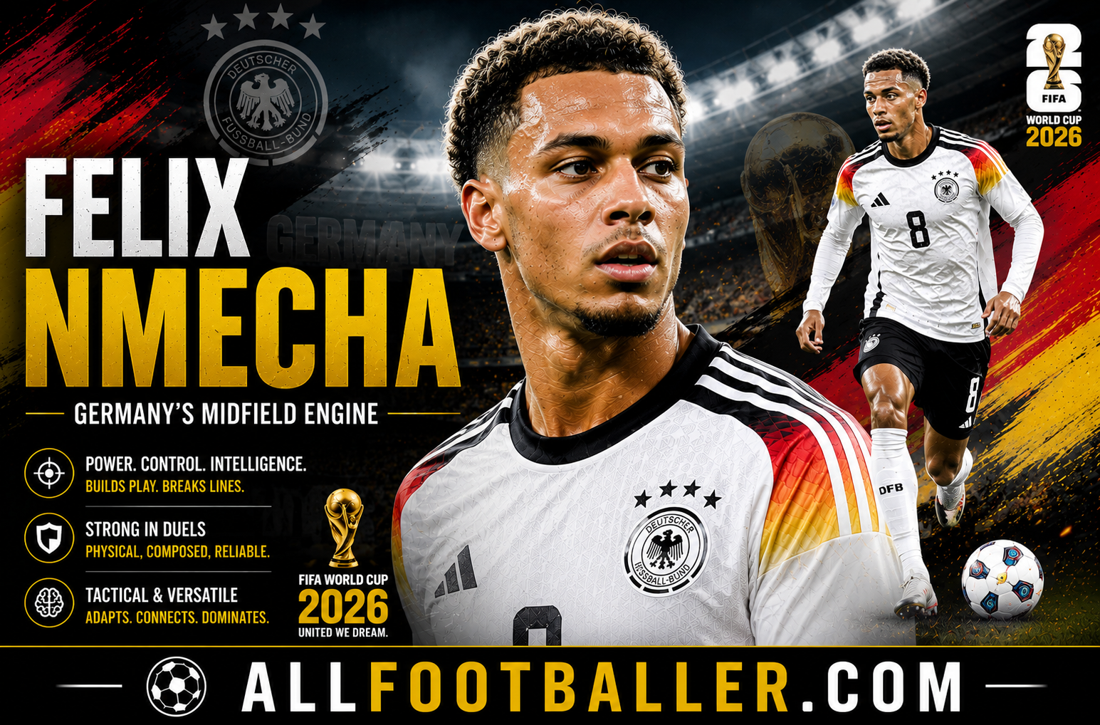 Felix Nmecha Profile: Age, Height, Wife, Girlfriend, Family, Career Stats, Net Worth, FIFA World Cup 2026 & Biography