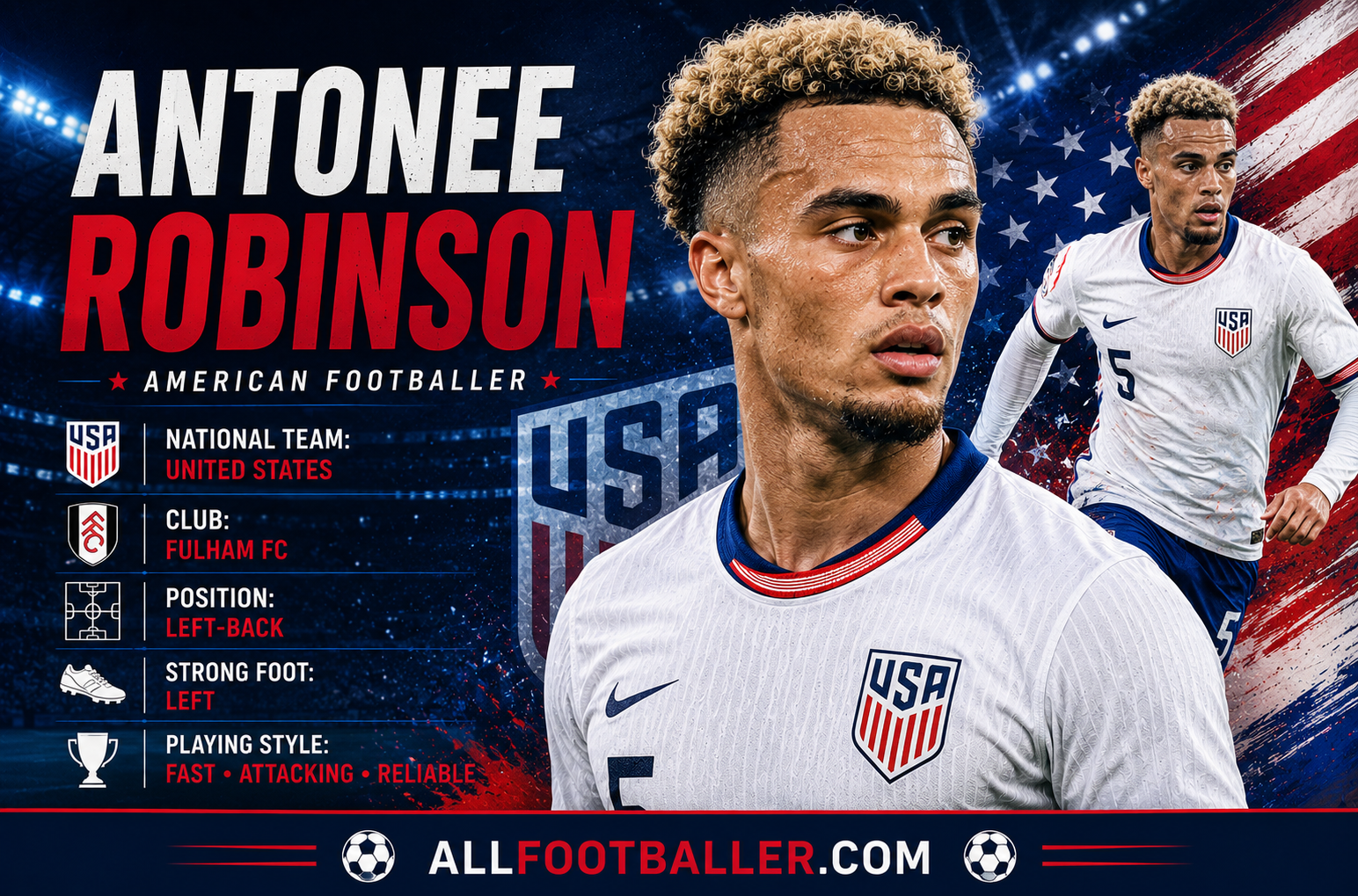 Antonee Robinson Profile: Age, Height, Wife, Girlfriend, Family, Career Stats, Net Worth, FIFA World Cup 2026 & Biography